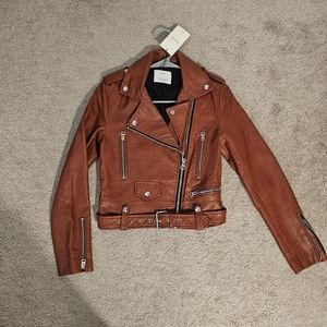 Bershka leather jacket Maroon